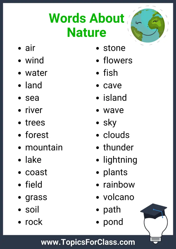 List Of Words About Nature