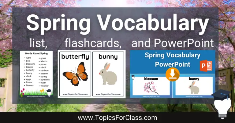 List Of Words About Spring With Free Flashcards And PPT